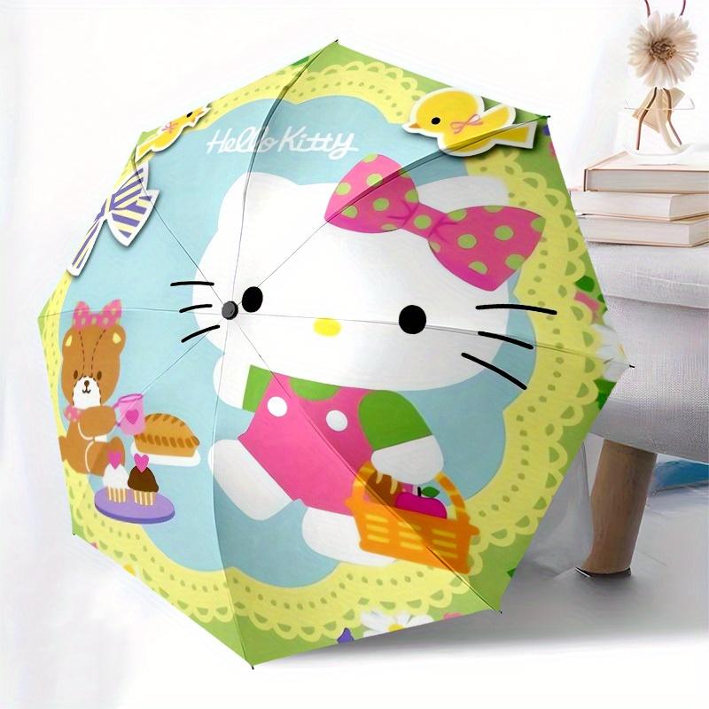 1pc Hello Kitty Spring Picnic Umbrella with Plastic Handle,Suitable for All Seasons Home Travel Outdoor UmbrellaSanlio705