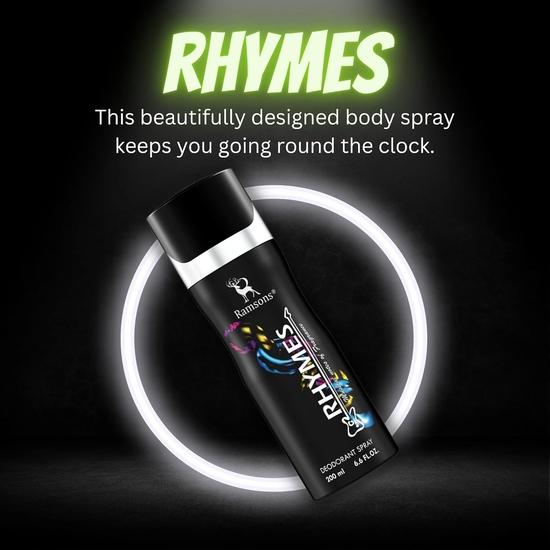 Ramsons - RHYMES Deodorant Spray |200 ML | Body Perfume For Men | TN - Lemon, Leafy Green | MN - Violet, Lilly of the Valley, BN - Musk, Tonka, Woody