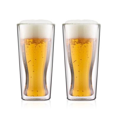 BODUM SKÅL Doppelwandiges Glas-Trinkglas, 350 ml, 2er-Set, Isoliert gegen kalte oder heiße Getränke, Doppelwandig, Mikrowellen- und ofenfest, Spülmaschinenfest