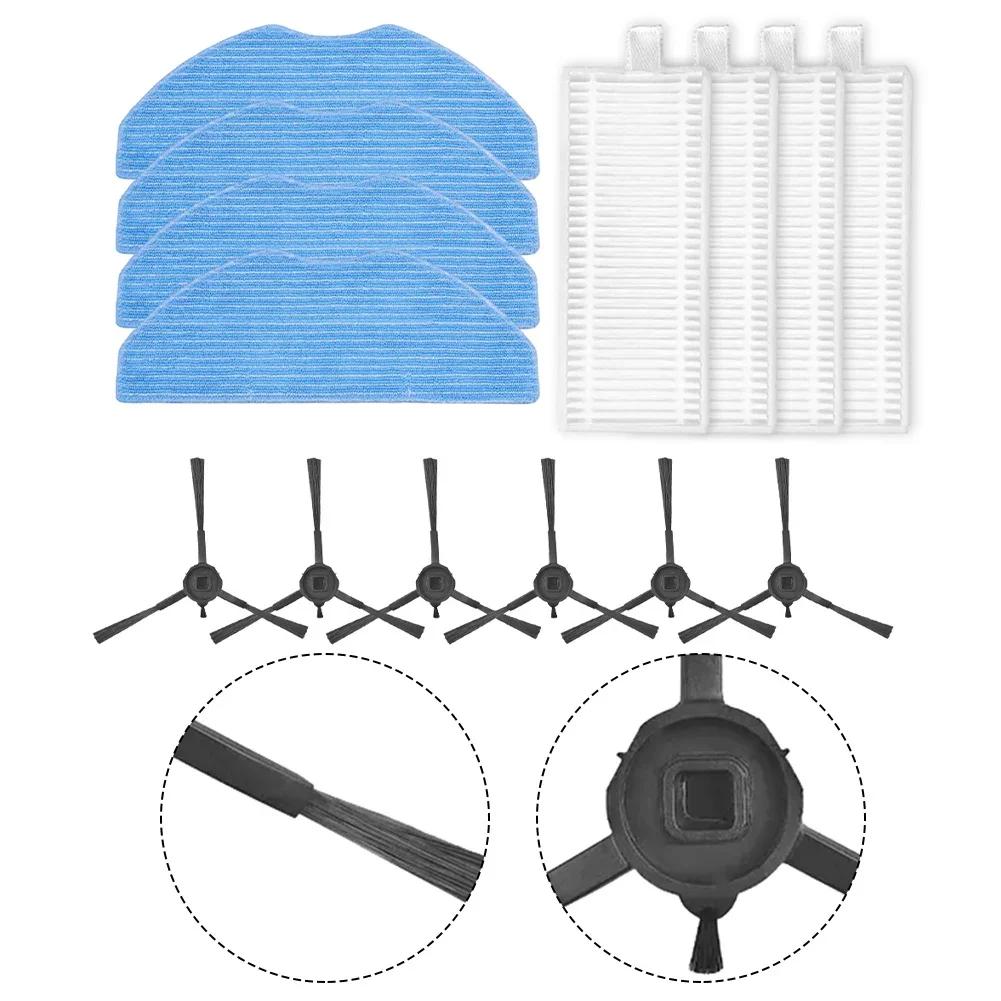 As Shown Side Brushes Kit Replacement Parts Long-lasting Sturdy Material Versatile Side Brushes Convenient Mop Cloths