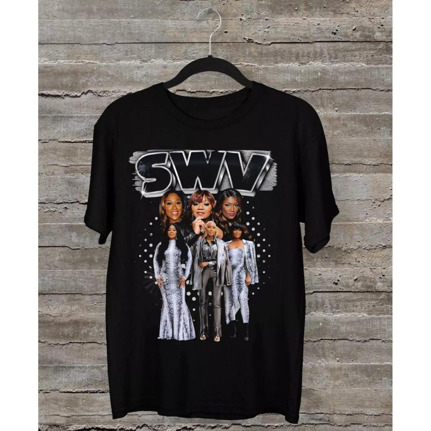 Новая коллекция Футболка SWV Band Подарок для фаната Полный размер S-5XL Унисекс Футболка S чёрный