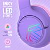 PowerLocus Bobo Purple Wireless LED AUX Headphones for Kids