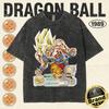 Summer Dragon Ball Family Matching Vintage Tee Men Washed High Quality Nostalgic Print Heavyweight Retro Tops