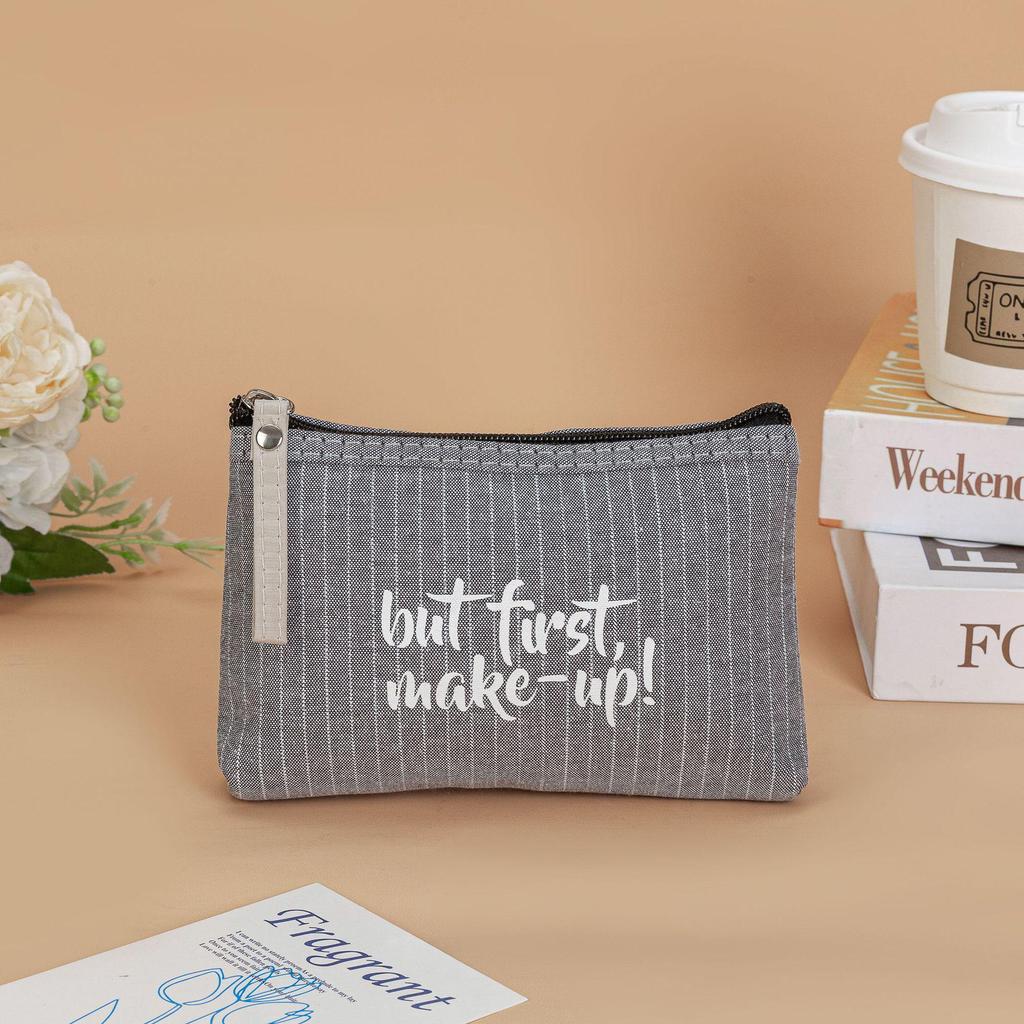 Waterproof Canvas Floral Large-Capacity Pencil & Makeup Bag