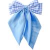 Gingham Check Big Ribbon Barrette, Blue, Ribbon Clip, Lolita, Dreamy Cute, Gothic Lolita, Hair Clip, Hairpin, Hair Accessory [Used]