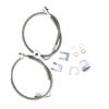 89708 Rear Brake Lines 2PCS Extended Braided- Stainless Steel Fit 4-6in Lift Jeep- Wrangler- JK 2007-2018 Replacement Parts Kit
