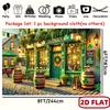 2D Vintage Irish Pub Street Backdrop for St. Patrick's Day Live & Party