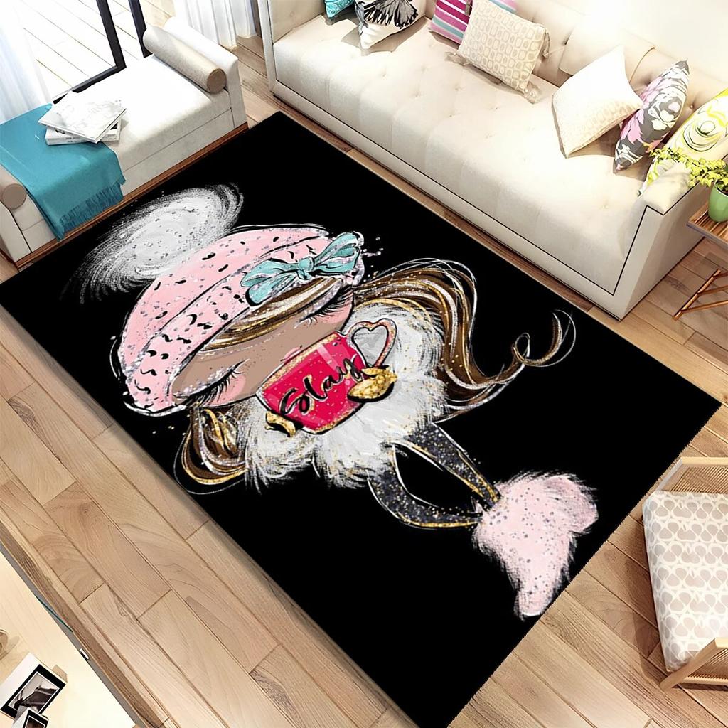 Cute Ballet Girl Ballerina Fairy Cartoon Area Rug,Carpet for Living Room Bedroom Sofa Doormat Decoration, Kid Non-slip Floor Mat