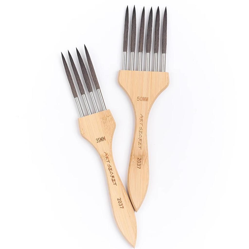 4/6 Teeth Artist Brushes Paint Brushes Acrylic Paint Brush Multi-Tooth Painting Brushes for Watercolor Acrylic Painting