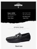 Men's Large Slip-On Leather Loafers: Crocodile Pattern Flat Sole Casual Driving Shoes