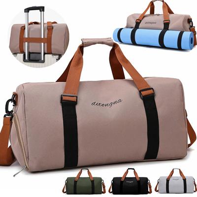 Gym Fitness Bag Fixable Yoga Mat Sports Duffel Outdoor Hiking Camping Handbag Large Luggage Portable Travel Bag for Women Men