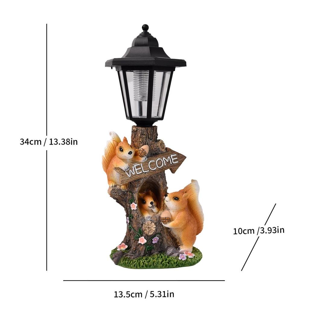 Solarbetriebene Welpenfigur: Gartendekoration aus Kunstharz für den Außenbereich