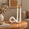Geometric Candle Stand for Two Taper Candles 3D Printed Infinity Loop Holder, Abstract 2?Candlestick Decorative Holder Dining Table Minimalist