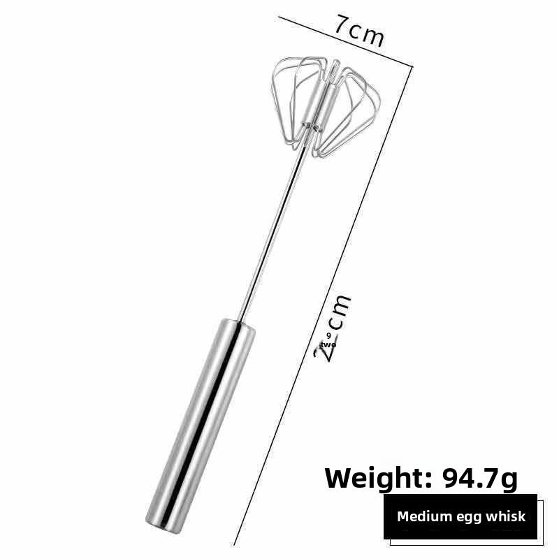 

Stainless Steel Semi-automatic Egg Beater, Rotary Cream Egg Mixer, Household Manual Egg Beater 12 inches