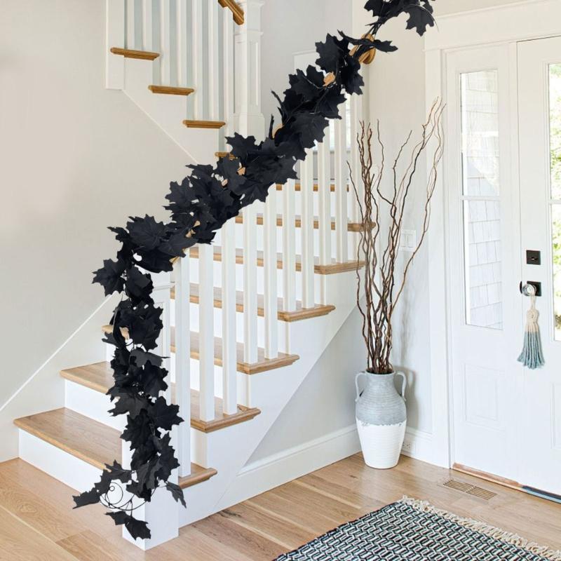 6,56ft Realistische künstliche Blätter Hängepflanzen Ornament Erntedank Herbstdekoration für Kaminsimse Fenster Wand Halloween