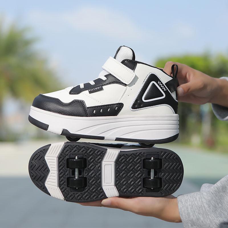 New Style Crazy 4-Wheel Roller Skates for Kids: Transformable Sneakers for Boys, Girls, and Teens