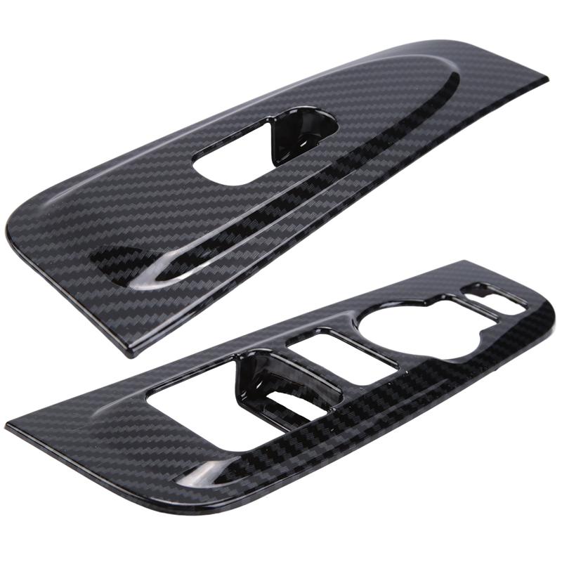 2Pcs ABS Carbon Fiber Window Armrest Trim Cover For Hyundai Grand Starex H1 2019 2020 Car Interior Accessories