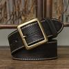 3.8CM Pure Cowhide High Quality Genuine Leather Belts for Men Carve Strap Male Brass Buckle Fancy Vintage Jeans Cowboy Cintos