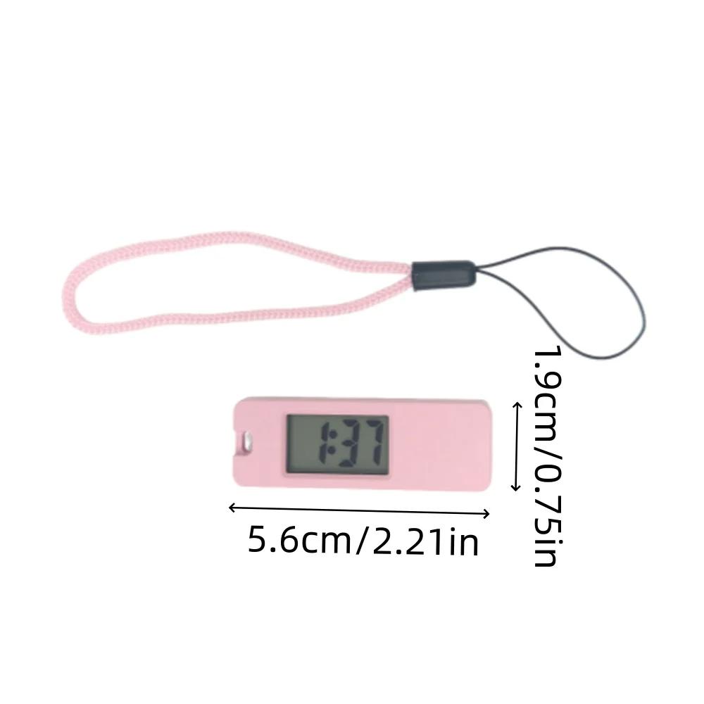 Svítící LED Klíčenka Kapesní hodinky Mini Tiché Elektronické hodiny LCD Digitální displej Přenosné Studentské Zkouška Studium Stolní hodinky