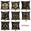 Golden Geometric Cushion Cover Square Pillowcase Comfortable Pillow Cover  Home