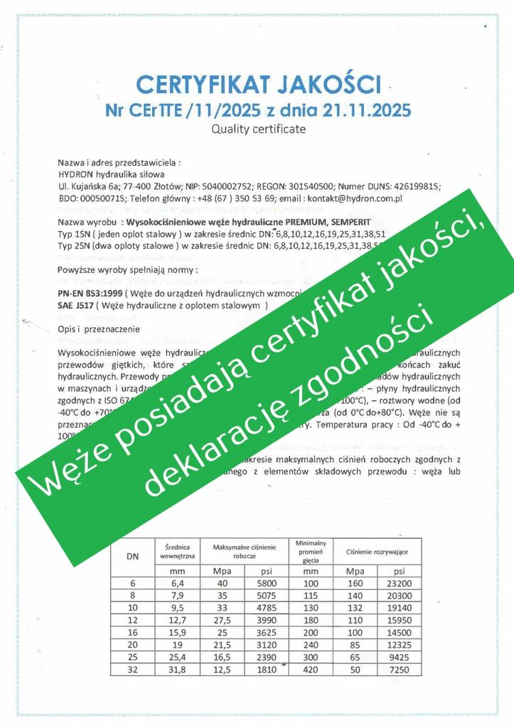 Aukščiausios kokybės hidraulinė žarna Dn10 2Sn (3/8") 330 Bar