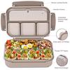 40 Oz/5 Cup Bento Box for Adults, Men and Women, 4 Compartments, Lunchable Food Containers, Sauce Jar, Muffin Liners, Microwave & Dishwasher Safe, Bro