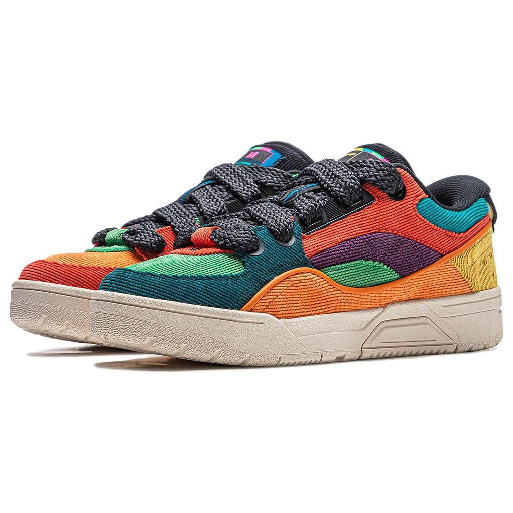 Li Ning Rsr 101 Hot Wave Trendy Comfortable Versatile Couple Style Non-Slip Lightweight Low-Top Skate Shoes Unisex Sneakers Red Green Orange ABCT041-3