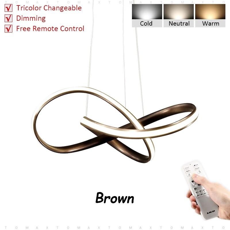 59W Tricolor Changeable Bedroom Office Hanging Lamp Living Room Decoration Suspension Lamp LED Modern Pendant Light