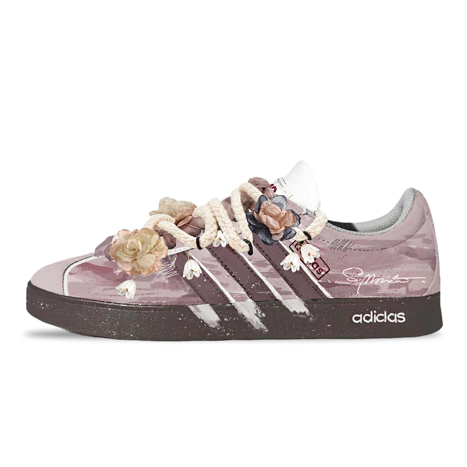 

Adidas VL COURT 2.0 Lifestyle Fantasy, Floral Breathable Low top Skateboard Shoes Women s Pink Purple HQ1802(Team257-) 35⅔