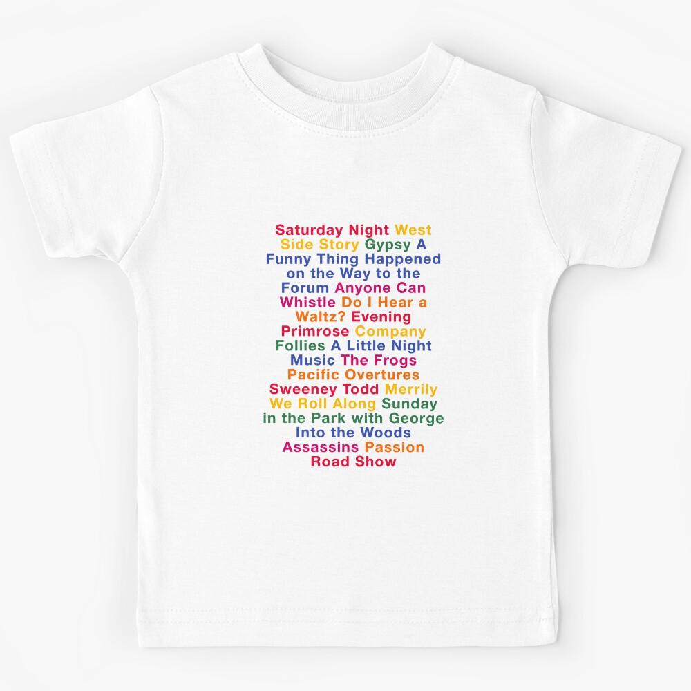 Retro Music Stephen Sondheim Musicals Gifts Movie Fans Kids T-Shirt 150