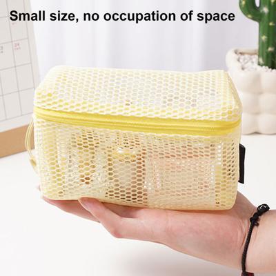 Bolsa de Cosméticos Cremallera Diseño Tamaño Ajustable Gran Capacidad Malla Transparente Lavable Transpirable Organizador de Maquillaje de Viaje Bolsa de Almacenamiento