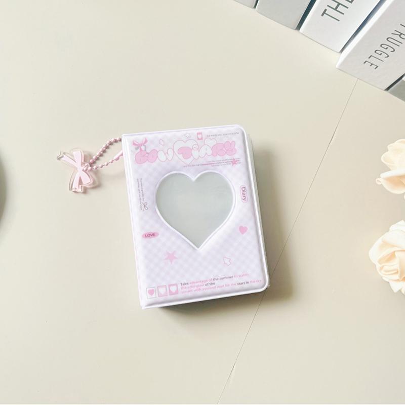 1Pc Cute Bow Photo Album 3 Inch Love Heart Hollow Picture Storage Case Kpop Card Binder Name Card Book Photocard Holder
