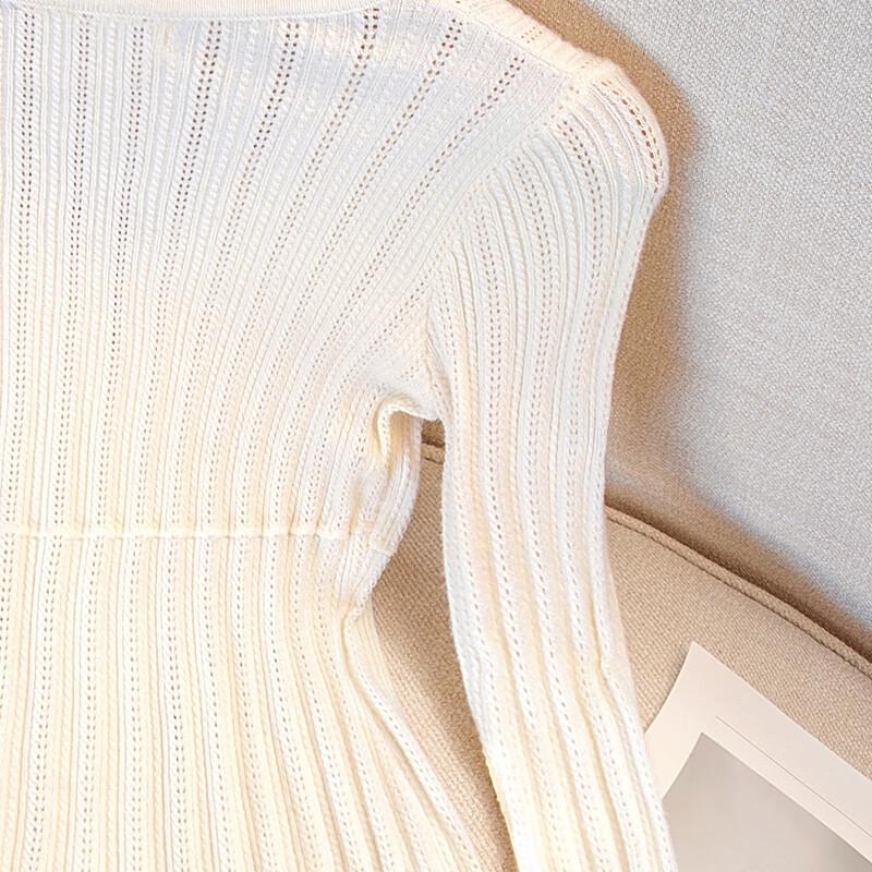 Women's V-Neck Hollow Knit Cardigan