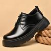 Fashion High Quality Sewn Mens Leather Shoes British Style Casual Shoes Durable Thick Sole Oxford Social Business Genuine Leather Shoes