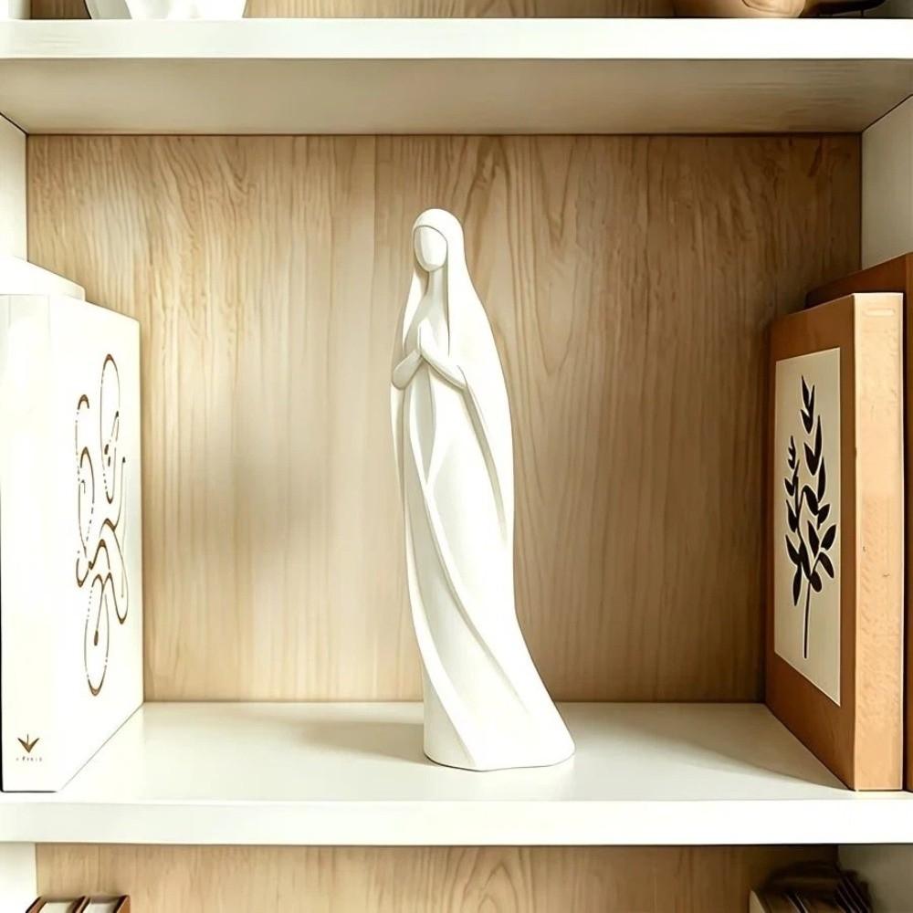 Estatua de la Virgen María Orante Impresa en 3D Escultura Minimalista de la Virgen María para Escritorio Decoración de Estante para el Hogar