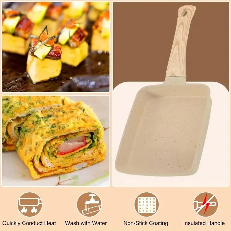 Kitchen Thickened Omelet Pan Non Stick Pan Square Frying Pan Egg Roll Steak Small Frying Pan Breakfast Pan Maker Cookware