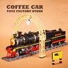 Non-Toxic Vintage Train Building Kits Classic Locomotive Blocks Toys City Railway Cars Bricks Display Model Adult Children Christmas Gifts
