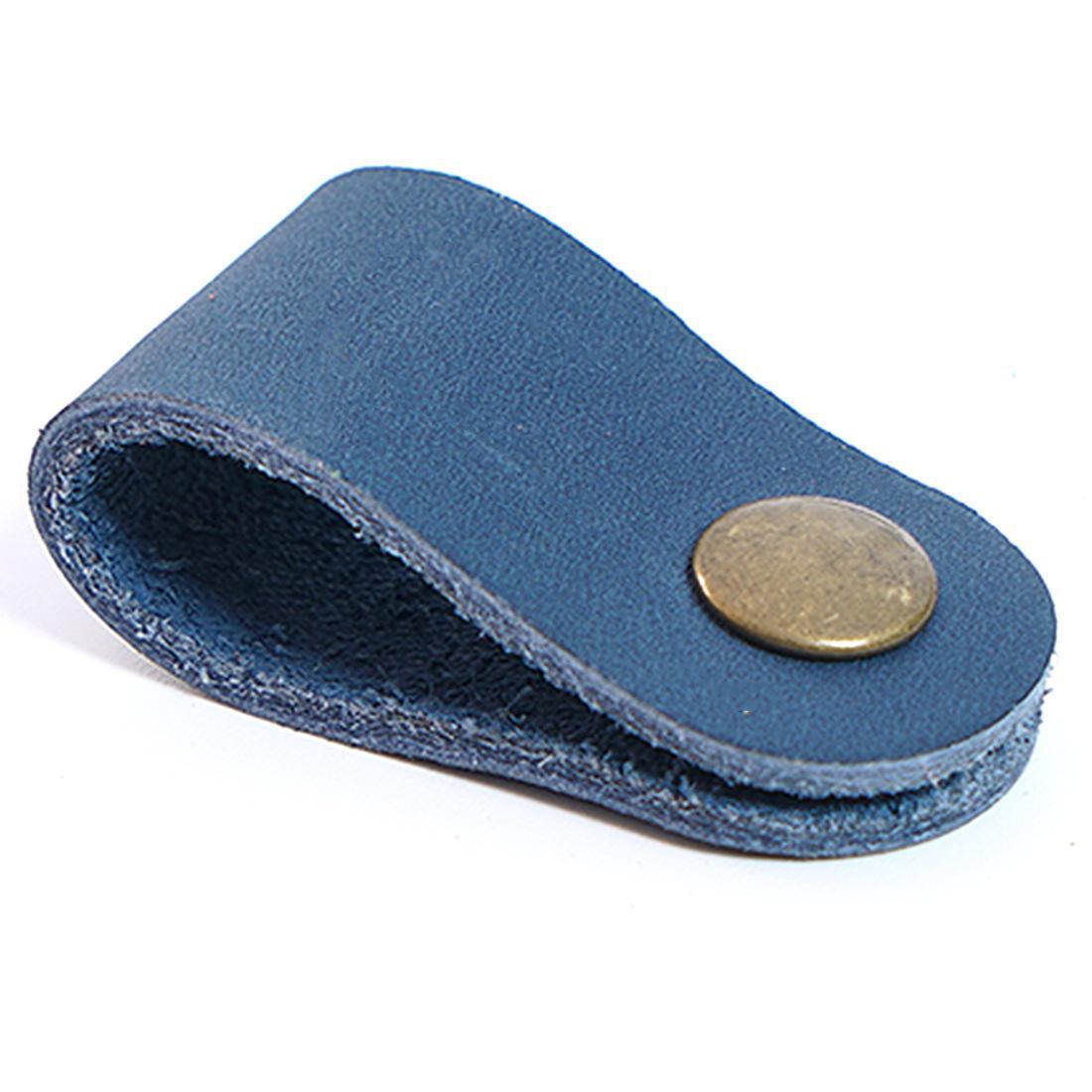 

Верхний слой коровьей кожи для сматывания кабеля наушников - зажим для хранения из натуральной кожи Waxy Pan American синий