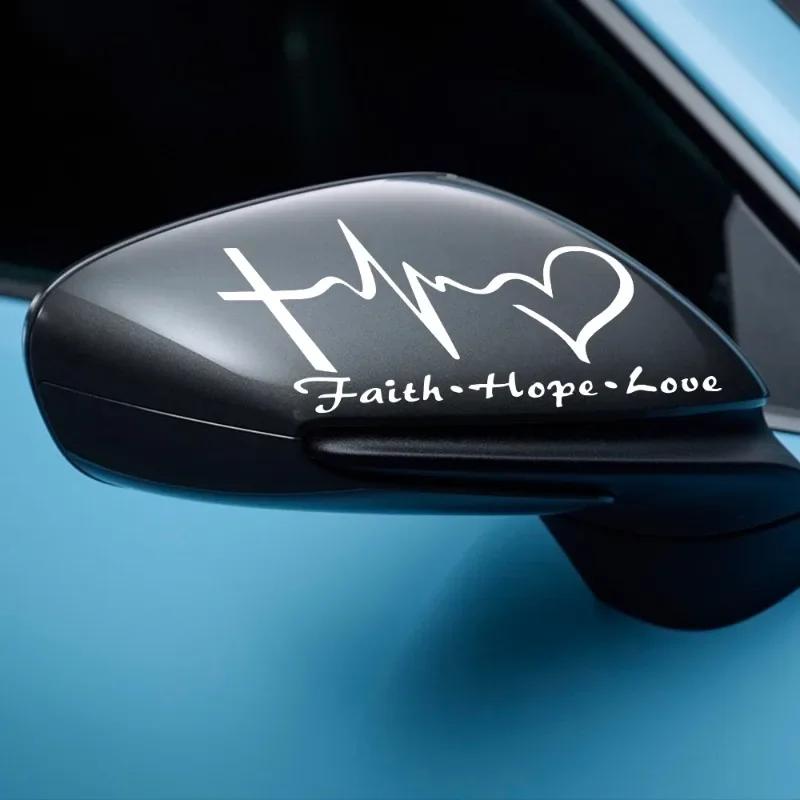 FAITH HOPE LOV E Stickers Personalized Creative Car Stickers Cars Glass Self-Adhesive Decals Auto Decoration Accessories