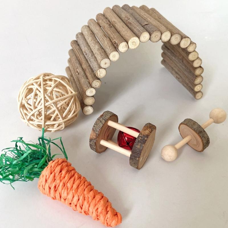 Haustierspielzeug Großhandel 8 Stück Hamster Schaukelbrücke Spielzeug Wippe Rattan Spielzeug Schleif Kletterspielzeug Kleintierkäfig Spielplätze Haustierbedarf