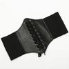 Slim Elastic Pu High Waist Belt Women Vintage Elegant Simple Lace-up Black Punk and Gothic Daily Wide Belt Corset