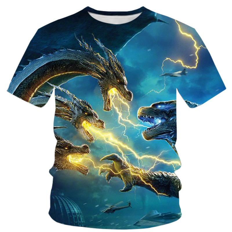 T-shirt Esclusivamente da Uomo, T-shirt a Maniche Corte Girocollo Stampata Digitalmente 3D S