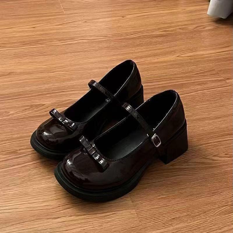 Round Head Versatile College Style Skirt Summer New Small Leather Shoes Women's Mary Jane Shoes