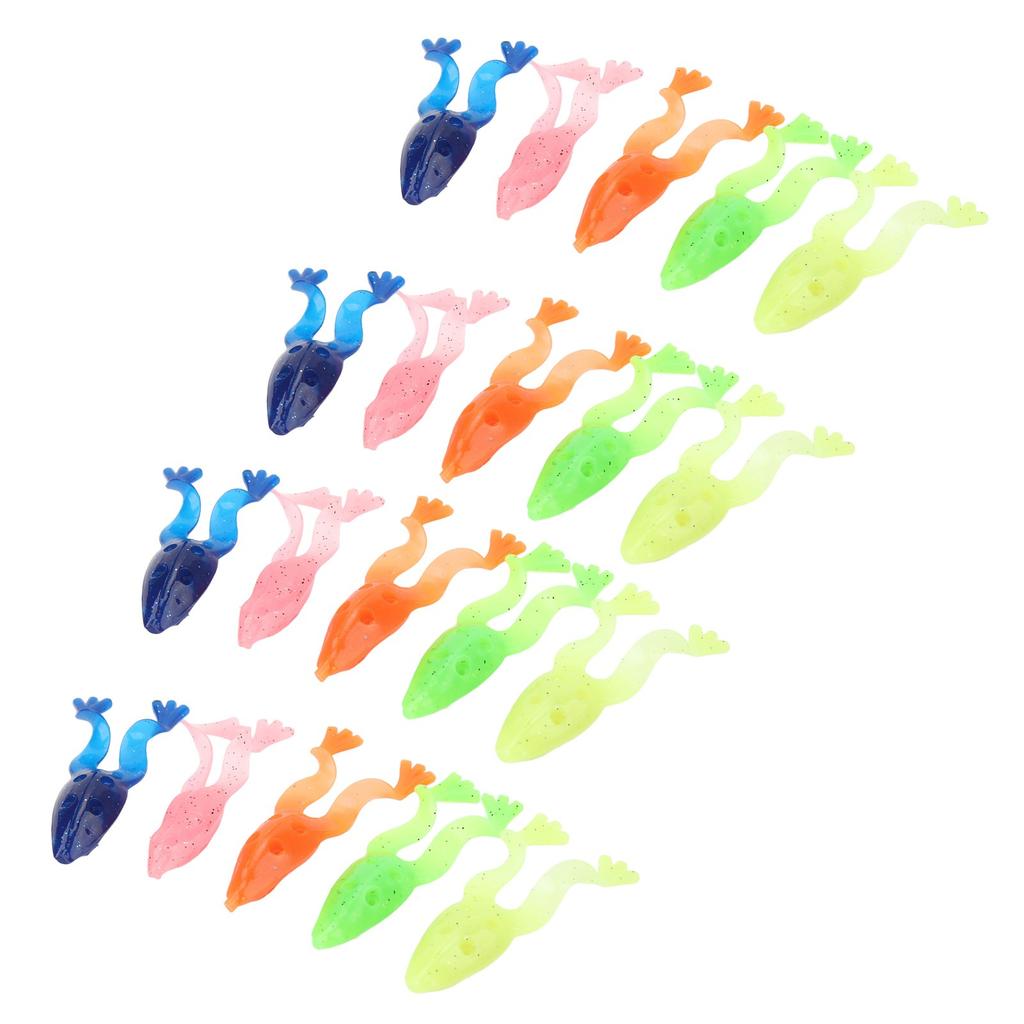 20 Stück Weiche Silikon Froschköder 8cm 5.5g Kunstköder Frosch Weiche Angelköder Schwimmende Köder mit Gewichtskammer Topwater-Köder