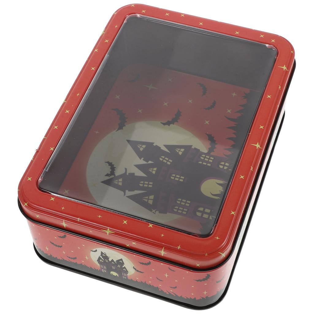 Trick/Treat Candy Boxes Halloween Treat Boxes Metal Hinged Tin Box Goodie Party Favor Container Boxes With Lid For Home Storage