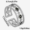 Different Style Silver Color Ring Black Oil Drop Open Adjustable Stainless Steel Rings For Women Men Accessories Enamel Jewelry