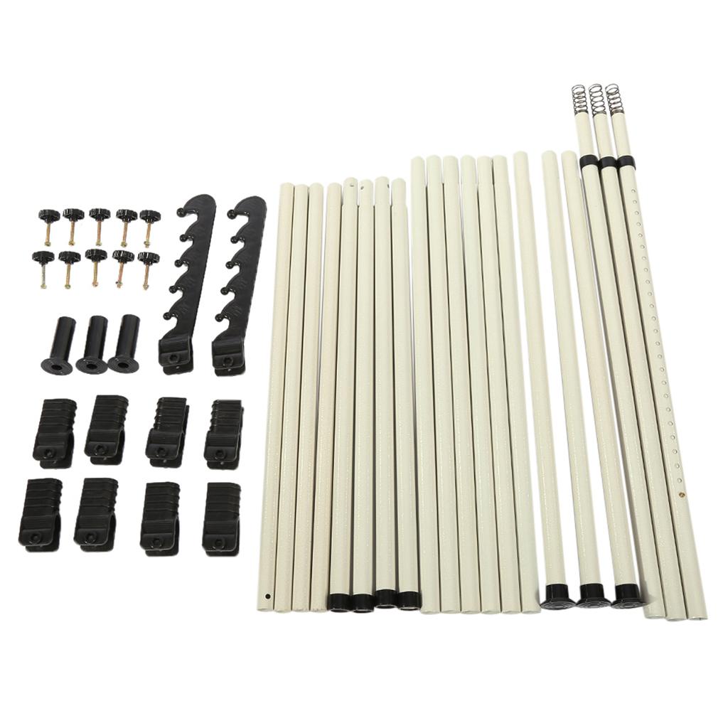 4 Poles Heavy Duty Adjustable Home Garment Hanger Clothes Rack Simple Closet Wardrobe Bedroom