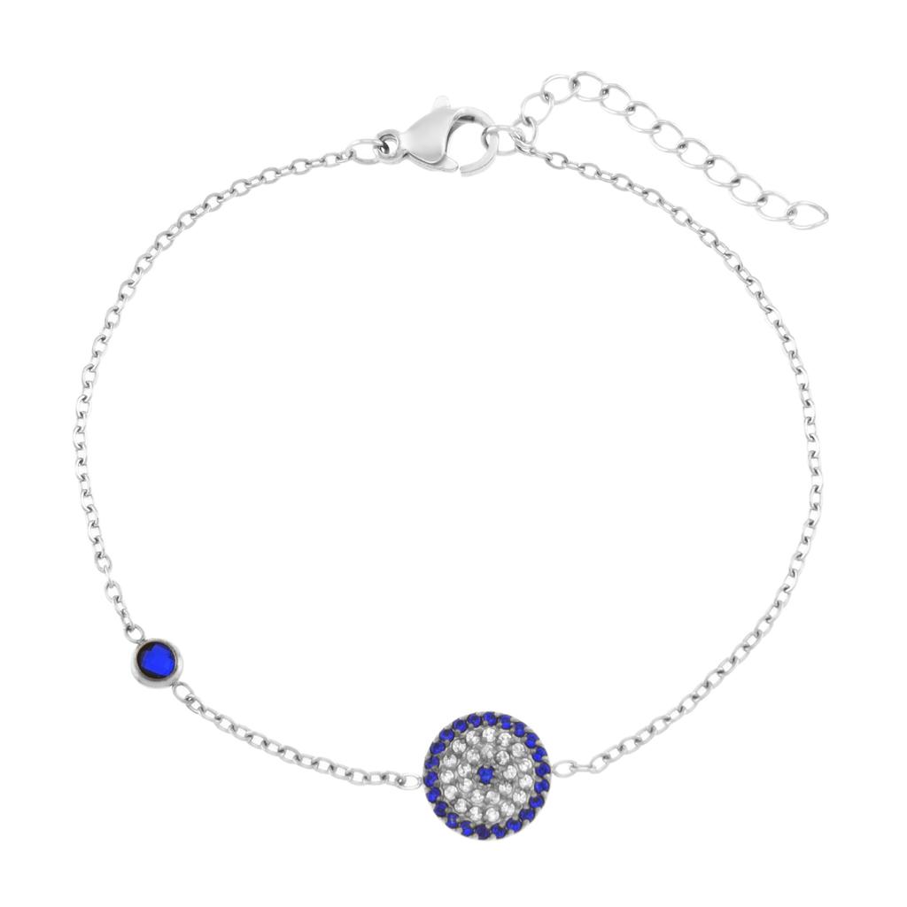 Evil Eye Circle Blue Eye Bracelet for Women Geometric Korean Style  Jewelry Supply