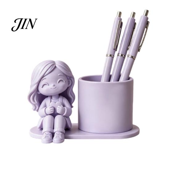 Durable Desk Accessory 3D Printed Pen Holder, Creative Desktop Organizer for Pencils Gel Pens Stationery Holder Makeup Brushes, Storage Container