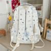 Cute Bear and Bow Print School Backpack with Multiple Front Pockets Casual Daypack for Girls